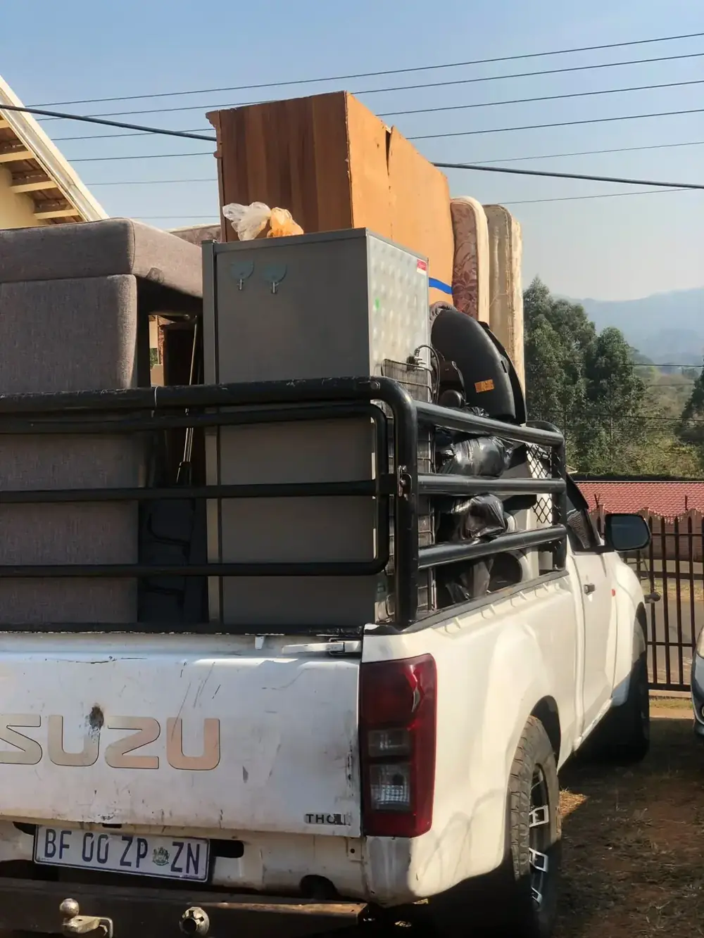 Furniture loaded onto Kenzie's Removals vehicle