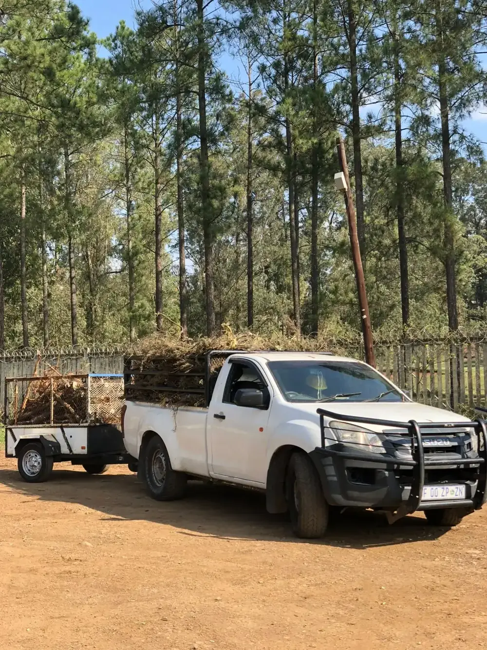 Kenzie's truck at a work site